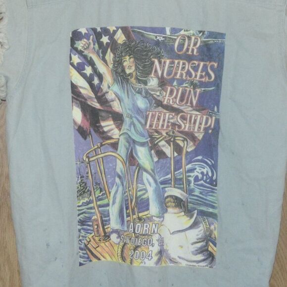 Nurses Run the ship! Aorn San Diego Cali 2004 Graphic Fringe Sleeveless Top - Picture 14 of 15